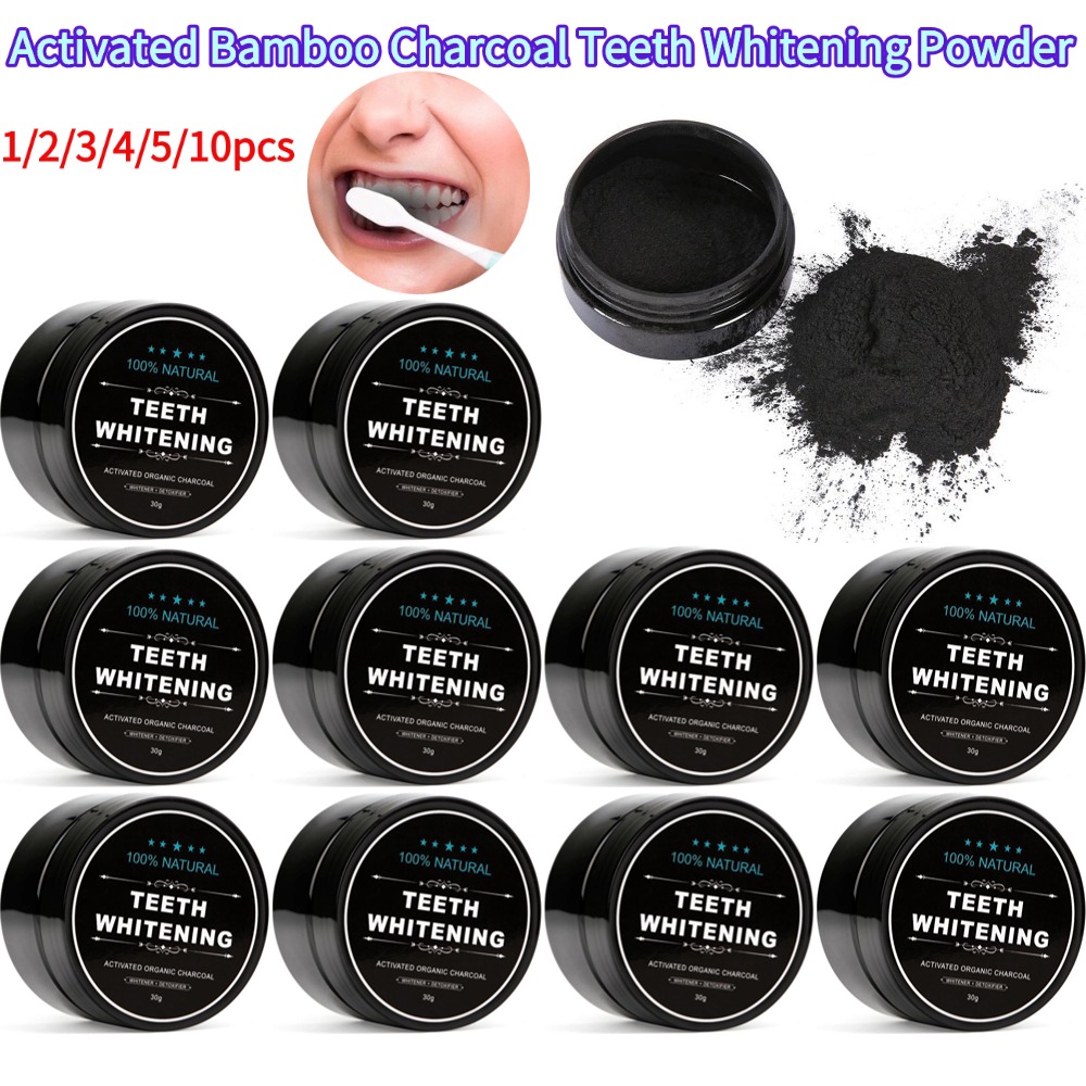 Activated Charcoal Powder - مسحوق تبييض الأسنان، عضوي طبيعي، فحم
